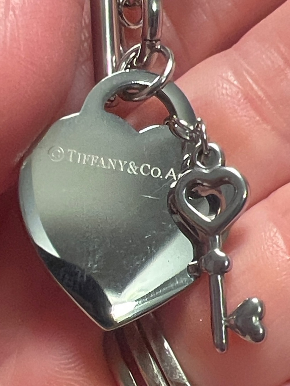 Silver Heart Tag Toggle Necklace and Bracelet Set - Picture 14 of 16
